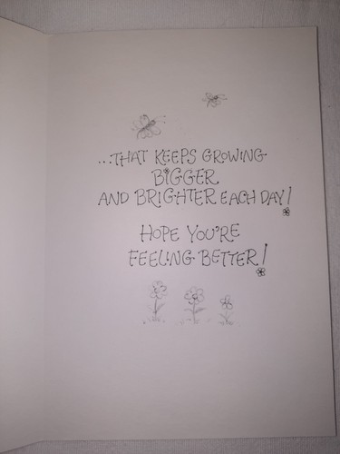 Tarjeta de felicitación de colección con sello Betsey Clark ponte bien si los pensamientos fueran flores lo harías - Imagen 4 de 7