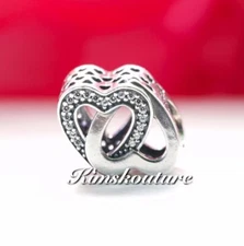 Authentic Sterling Silver Entwined Love Charm 791880CZ