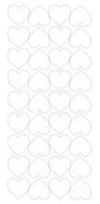 White Heart Hearts Stickers Sticker 1" DC20-010