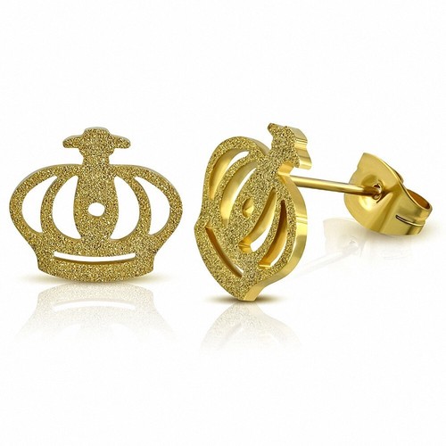 Pendientes Real Princess Crown de Acero Inoxidable Chapado Color - 第 1/1 張圖片