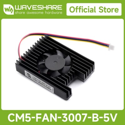Waveshare 5V Power All-in-one 3007 Cooling Fan For Raspberry Pi Compute Module 5