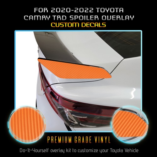 For 2020-2022 Camry TRD Spoiler Sides Overlay Decal Matte Carbon Fiber Vinyl - Picture 9 of 15