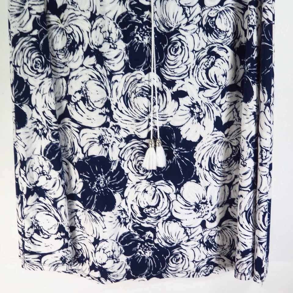 Maxi Falda Larga Modesta Estampado Floral Azul Blanco Emi & Joe Talla XL Mezcla de Poliéster Foto 2 de 4