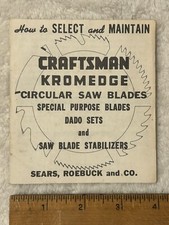 Vintage CRAFTSMAN “KROMEDGE CIRCULAR SAW BLADE” Instructional AD-6 page Booklet