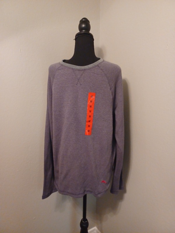 Men's NWT Tommy Bahama  Gray Long Sleeve Crewneck Shirt