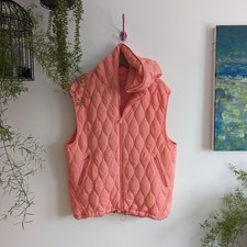 Free People Dream Big Quilted Waistcoat Gilet Pink Neon Coral Size Xs Nwt