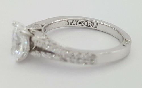 TACORI Simply Tacori 3001OV7.5x5.5 18k White Semi-Mount Engagement Ring 0.34 ct - Picture 10 of 11
