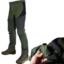 Pantalone Uomo Caccia Trekking Invernale In Tessuto Tecnico Antistrappo Elastico