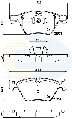 Fits BMW 3 Series 2004-2013 1 Series 2005-2013 Brake Pads Set Front Howen