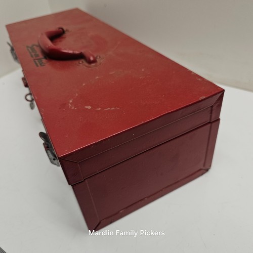 Snap-on Tools Red Metal Tool Box 17" Carry Handle Vintage Mechanic Vtg - Foto 6 di 12