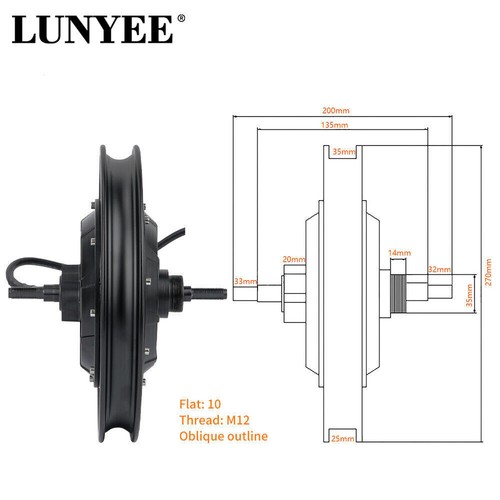14 inch Electric Bicycle Motor Kit 36V-72v 1500W-3500W 120km/h Hub Motor - 第 4/8 張圖片