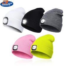 Wintermütze mit LED warme Strickmütze Licht...