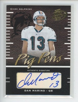 DAN MARINO AUTO 2003 PLAYOFF HOGG HEAVEN PIG PENS AUTOGRAPH 13/50 JERSEY # 1/1