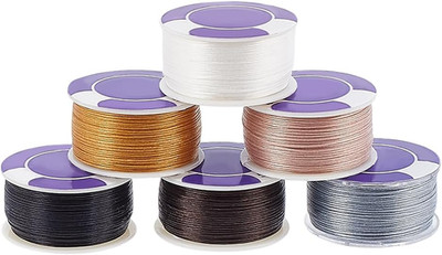 300 Yards 0.1Mm Beading String for Seed Beads, 6 Colors Bracelet String Nylon Be