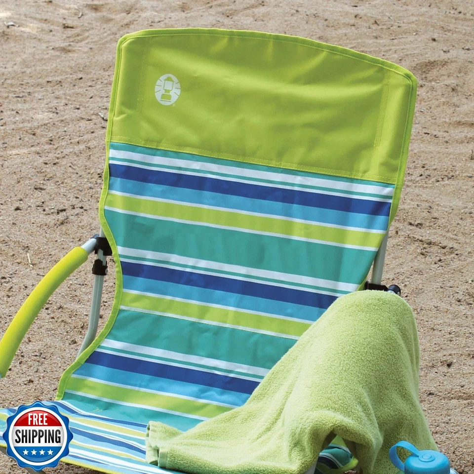 Coleman Utopia Breeze Silla de Playa Ligera con Portavasos, Culo Cómodo Foto 3 de 4