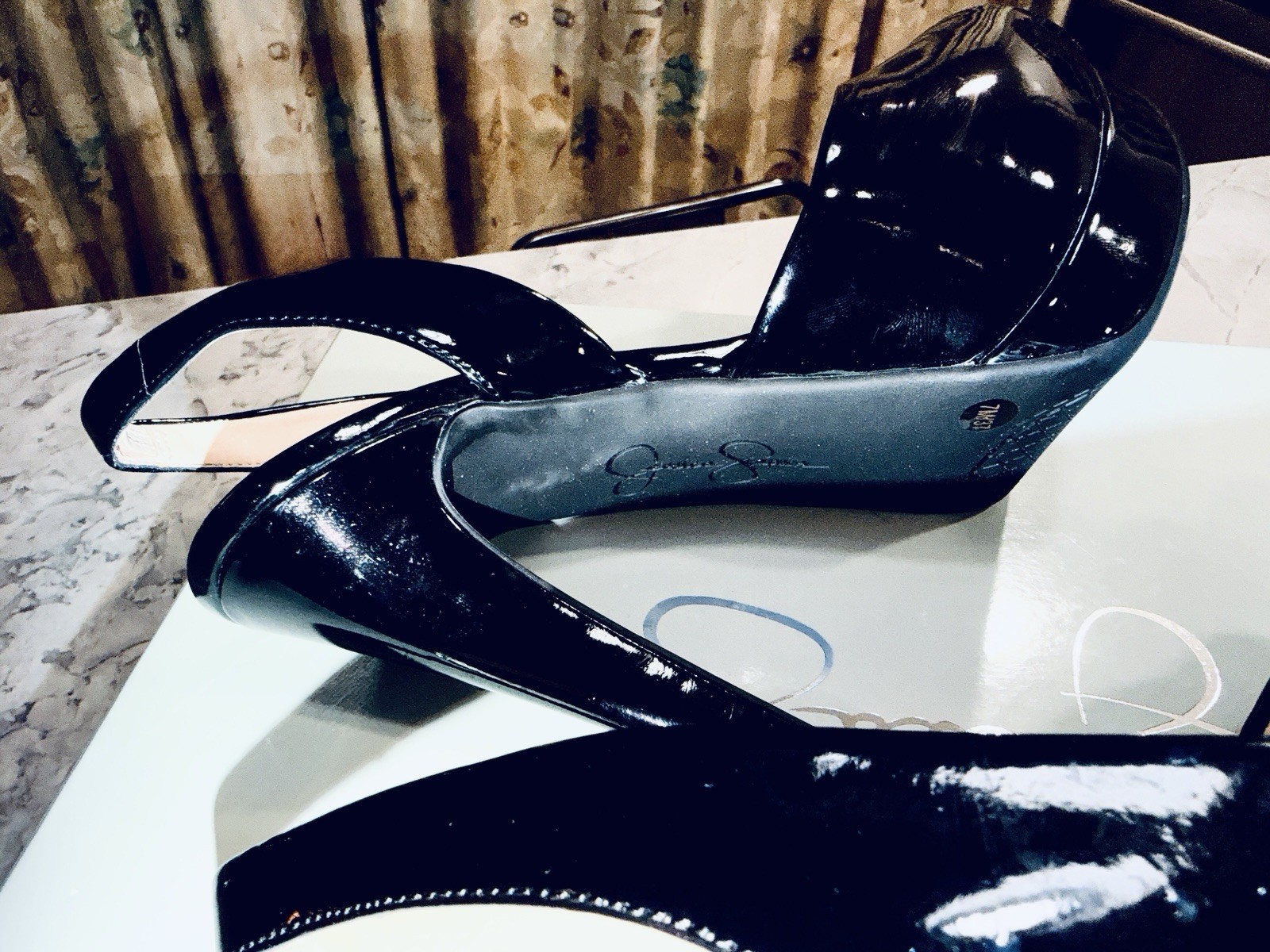 7 - Jessica Simpson "Sabella" slingback platform heels WITH box