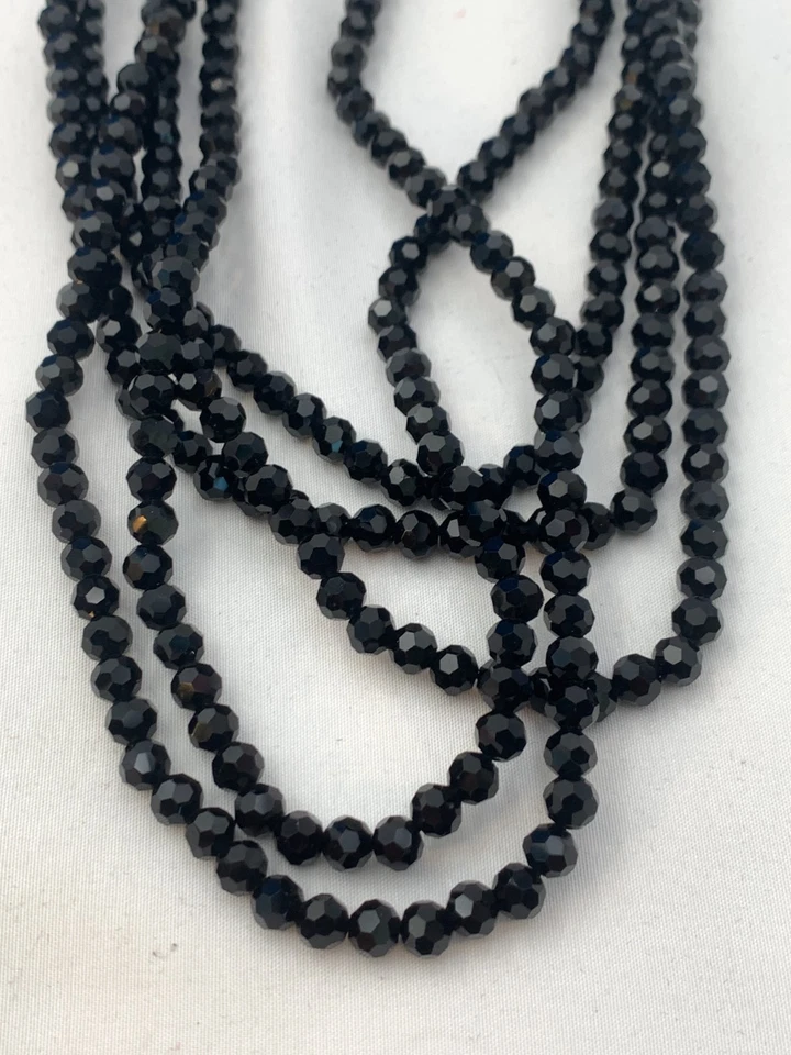 Collar Heidi Daus Deco Master Broche Negro Cuentas Facetadas 5 Hilos Foto 2 de 4