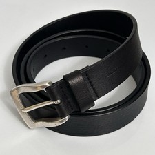 Vintage 1999 Elizabeth Liz Claiborne Black Leather Belt Silver Buckle Size 2/ XS