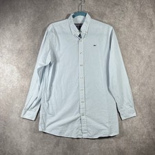Vineyard Vines Whale Shirt Boys XL/20 White Blue Checkered Button Down Preppy