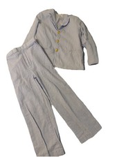 Unbranded Made In The USA Boy s Size 6 Blue And White Striped Seersucker Suit