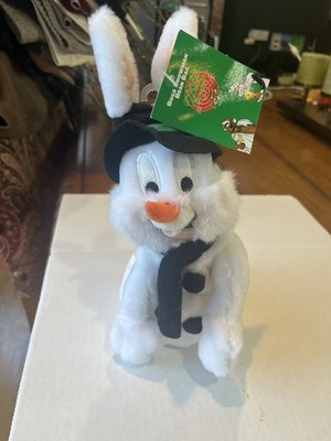 Warner Bros Studio Store Bugs Bunny as Snowman 9'' Bean Bag Plush 1998
