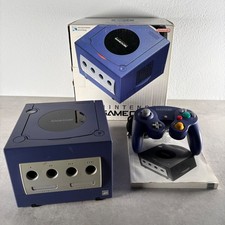 NINTENDO GAMECUBE CONSOLE Viola Con SCATOLA e CONTROLLER + Cavi