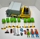 Vintage Playmobil 3780 Garbage Truck Complete Set w/ 3 Extra Green Bins - No Box