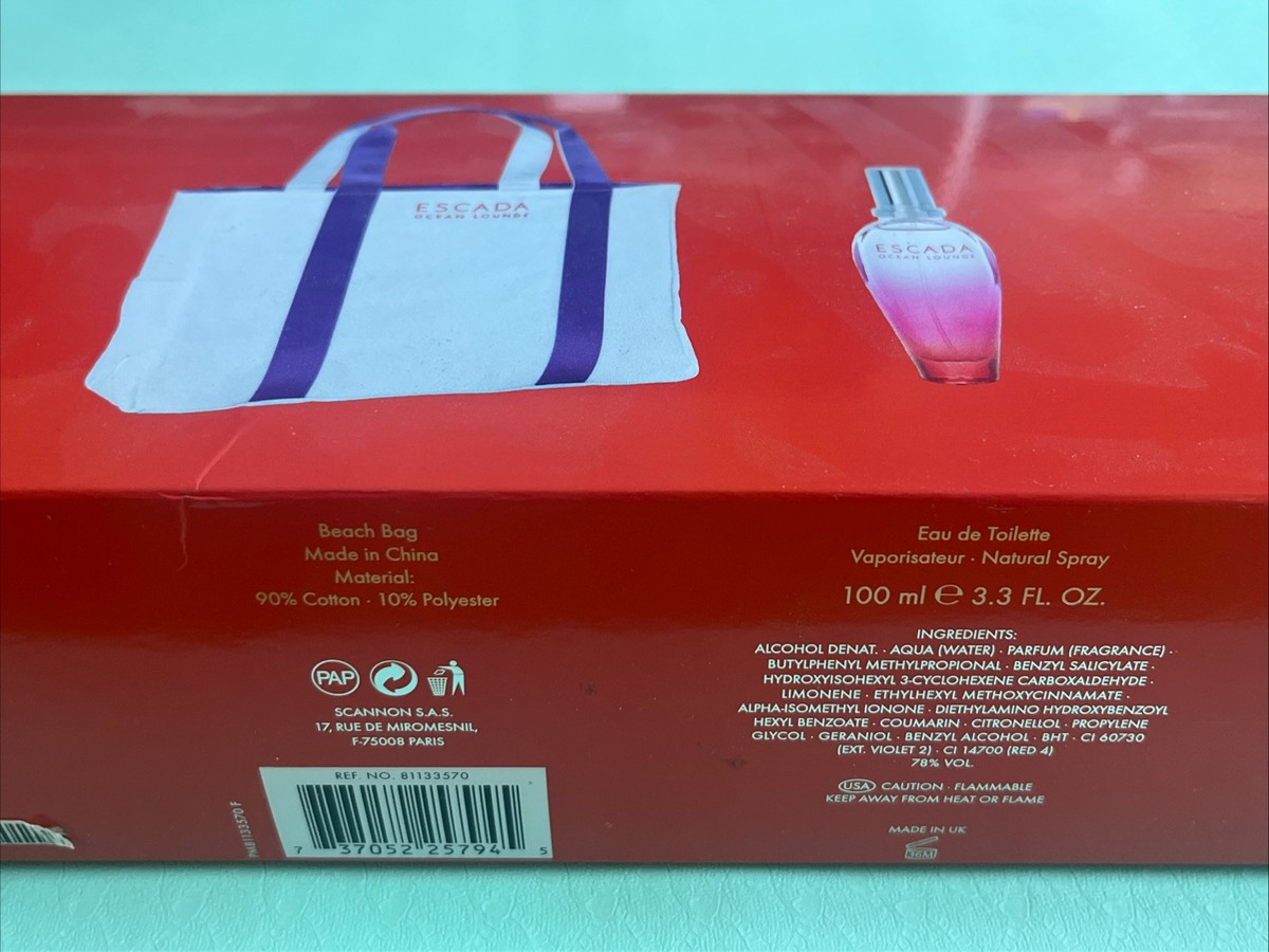 OCEAN LOUNGE by ESCADA 3.3 oz EAU DE TOILETTE SPRAY+BEACH BAG 2
