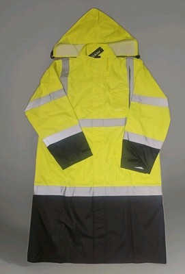 FONIRRA Mens High Visibility  Safety Long Rain Jacket Waterproof Class3 Raincoat