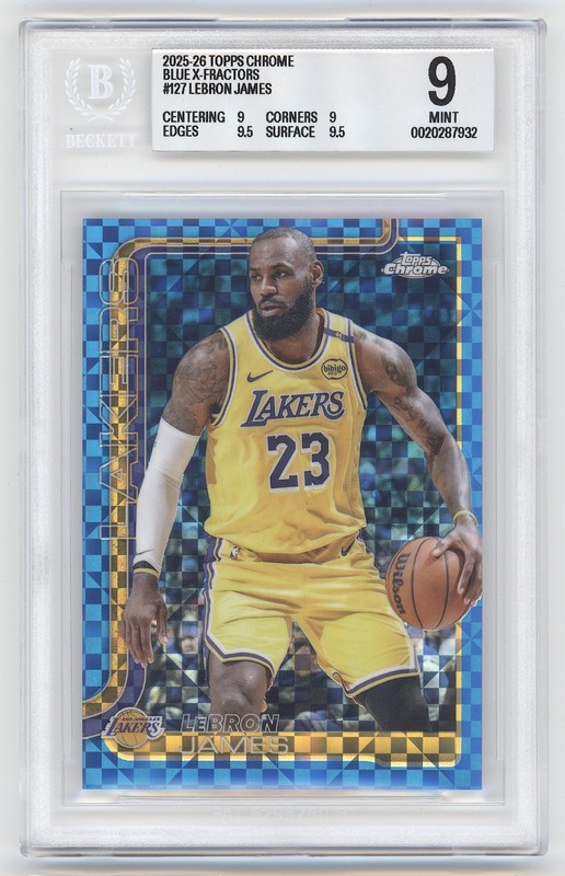 2025-26 Topps Chrome Blue X-Fractors #127 LeBron James BGS 9