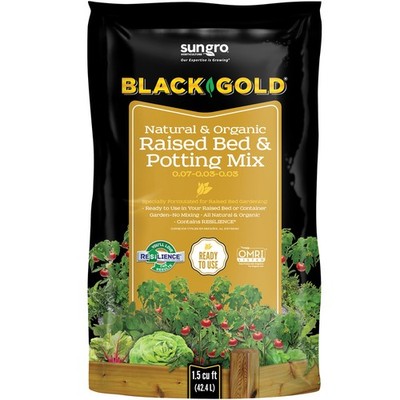 Black Gold Organic Flower & Vegetable Raised Bed Mix 1.5 cu ft