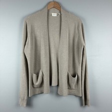 Cyrus Womens Taupe Beige Open Front Knit Pockets Softcore Cardigan XL Corpcore