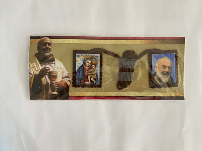 St. Saint Padre Pio | Blessed Virgin Mary Brown Wool Christian Scapular Gift NEW