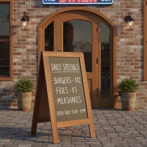 Floor Standing A-Board Frame Pavement Sign Shop Chalkboard Display ...