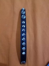 Bracciale da donna in pelle con borchie 1 file  polso sul punk uomo unisex 