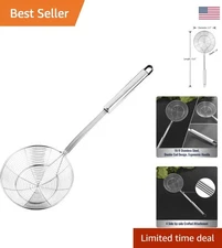Dishwasher Safe 5.4-Inch Stainless Steel Strainer for Frying & Cooking