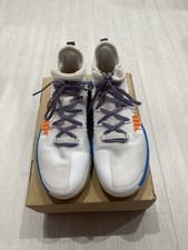 Adidas Stabil Next Gen Primeblue shoe, White Orange Rush colorway, Size 11.5