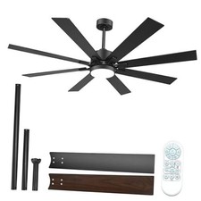 Ceiling Fans with Lights and Remote Control, Low Profile & 72 Inch Black