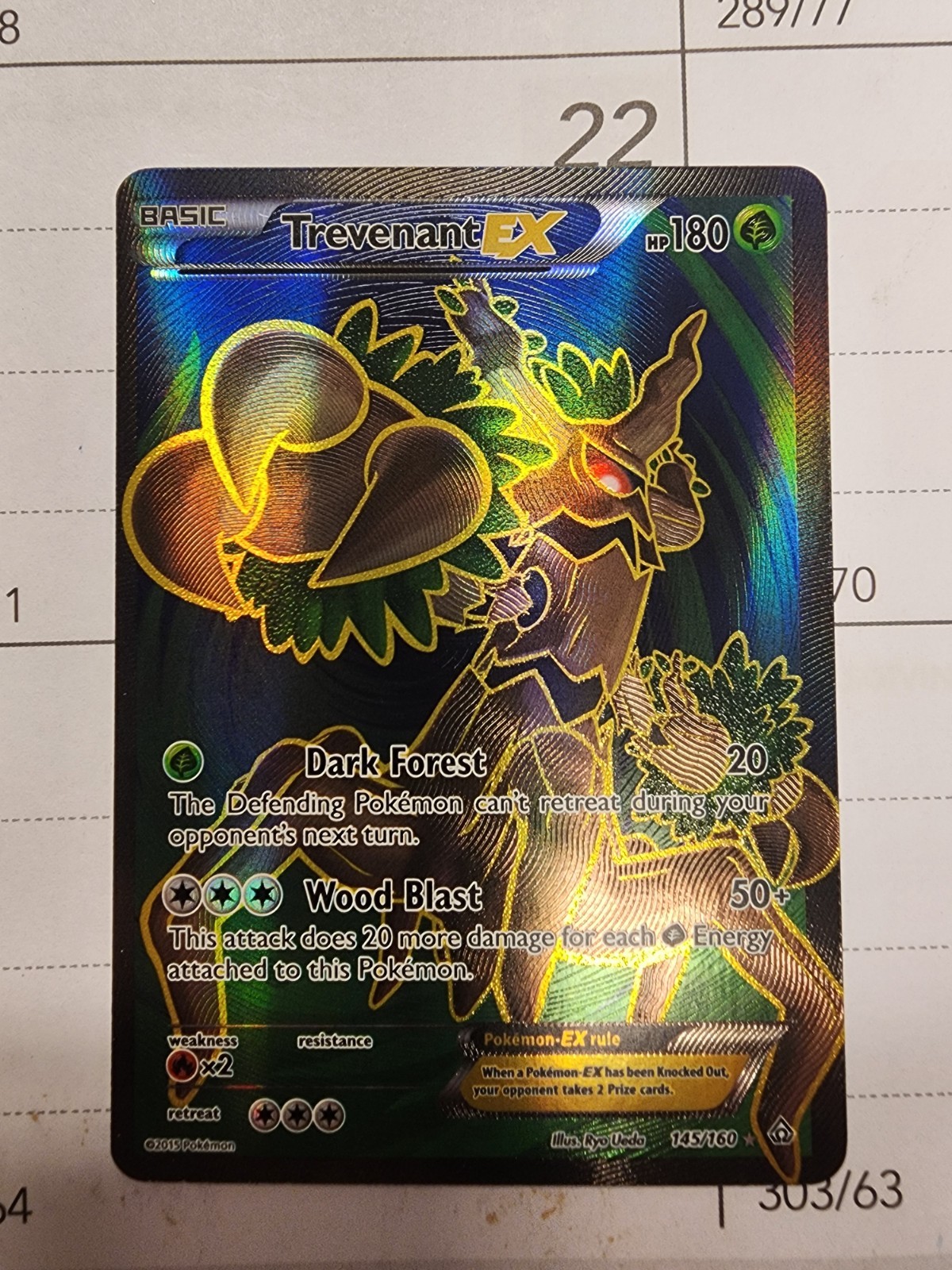 Trevenant EX 145 Full Art Holo Card XY-Primal Clash NM Condition