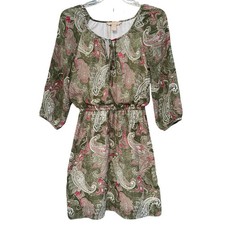 Excellent! Banana Republic Women’s Paisley Print Long Sleeve Tie Dress Sz 0