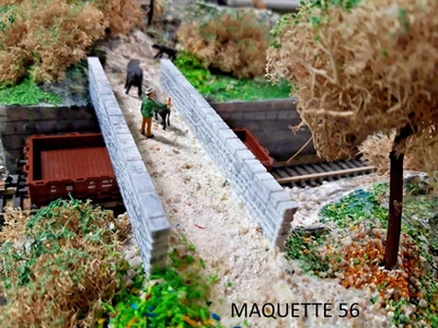 MAQUETTE 56 ho pont piétonnier imitation pierre 1/87 décor train diorama maquette modelisme