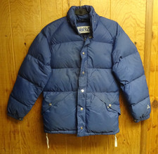 Vintage 1970s Gerry Down Coat Puffer Parka Ski Coat Mens Size S Blue USA Made