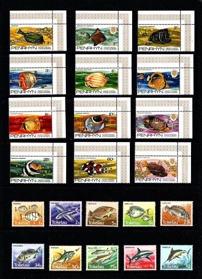 BRITISH COMMONWEALTH - 10 MNH FISH definitive sets on 5 scans ( SEE LIST) - Image 3 of 4