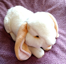 Vintage Russ Berrie realistischer weißer Hase Kaninchen Teddybär Stofftier Osterzeit