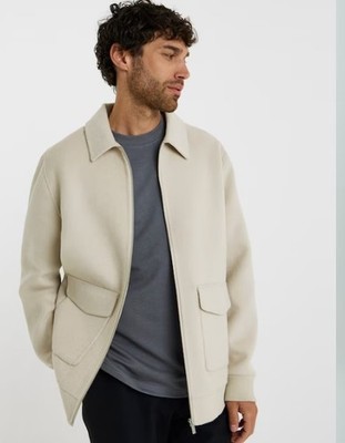 Folio Jacamo Woll Smart Bomber Harr.ington Jacke in Stone