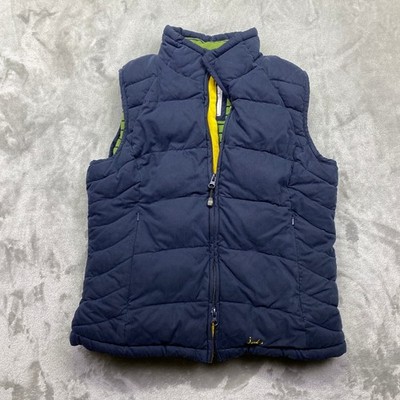Joules Navy Quilted Puffer Vest Zip Up Pockets Green Stripe Lined Sz S Gorpcore