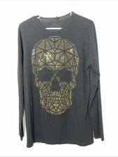 Ay Guey Frida Kahlo Long Sleeve Skull Gold Black Medium. Made In Mexico.