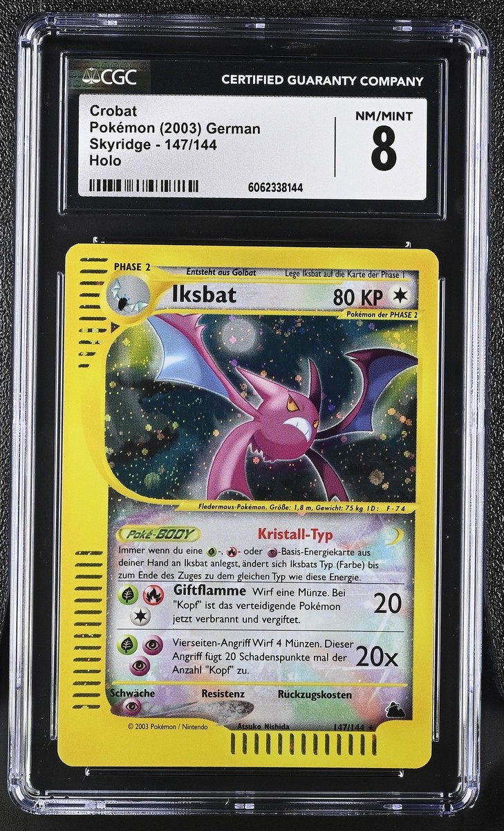 CGC 8 German Crobat 2003 Skyridge 147/144 Holo Pokemon Card | eBay