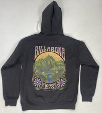 Billabong 1973 Graphic Pullover Hoodie Women Small Gray