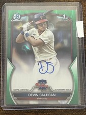 2023 Bowman Draft Chrome Auto Devin Saltiban #CDA-DS Green Lava 1st READ